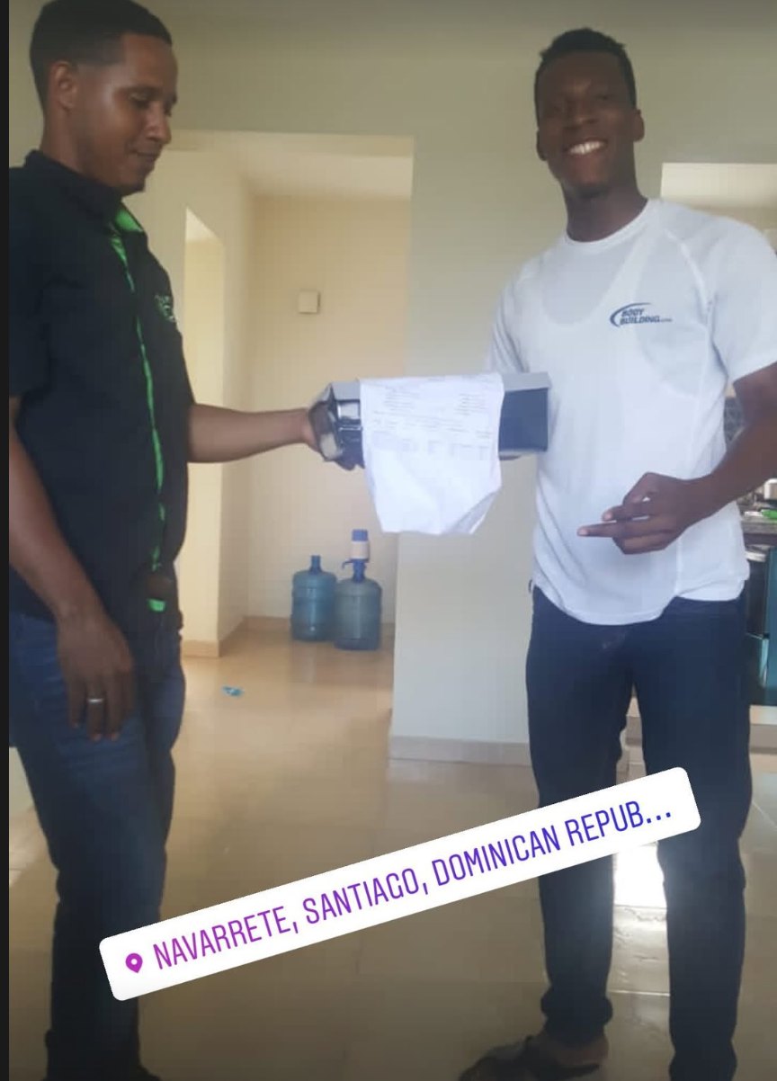 Entrega con impresora de recibos en Navarrete, Santiago